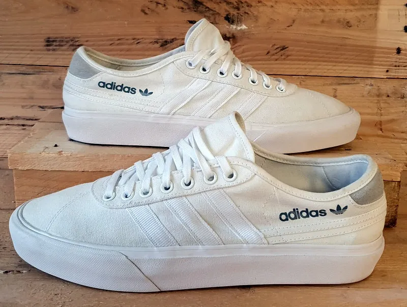 Adidas Originals Delpala Low Canvas Trainers UK9.5/US10/EU44 FV0635 White
