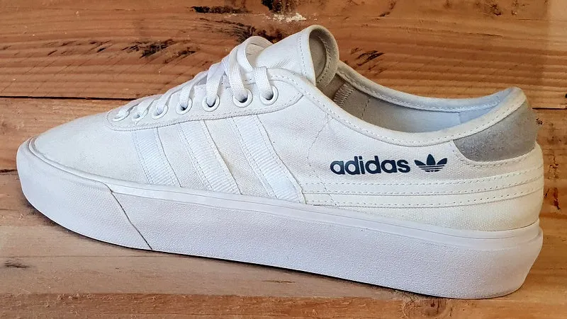 Adidas Originals Delpala Low Canvas Trainers UK9.5/US10/EU44 FV0635 White