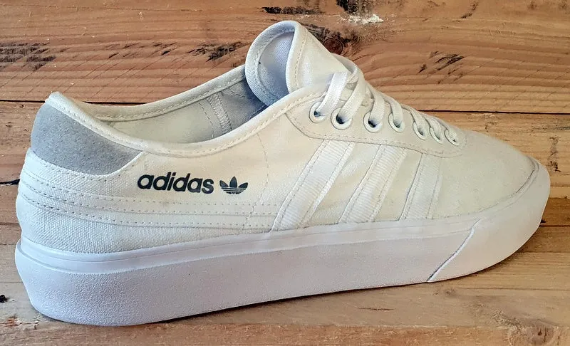 Adidas Originals Delpala Low Canvas Trainers UK9.5/US10/EU44 FV0635 White