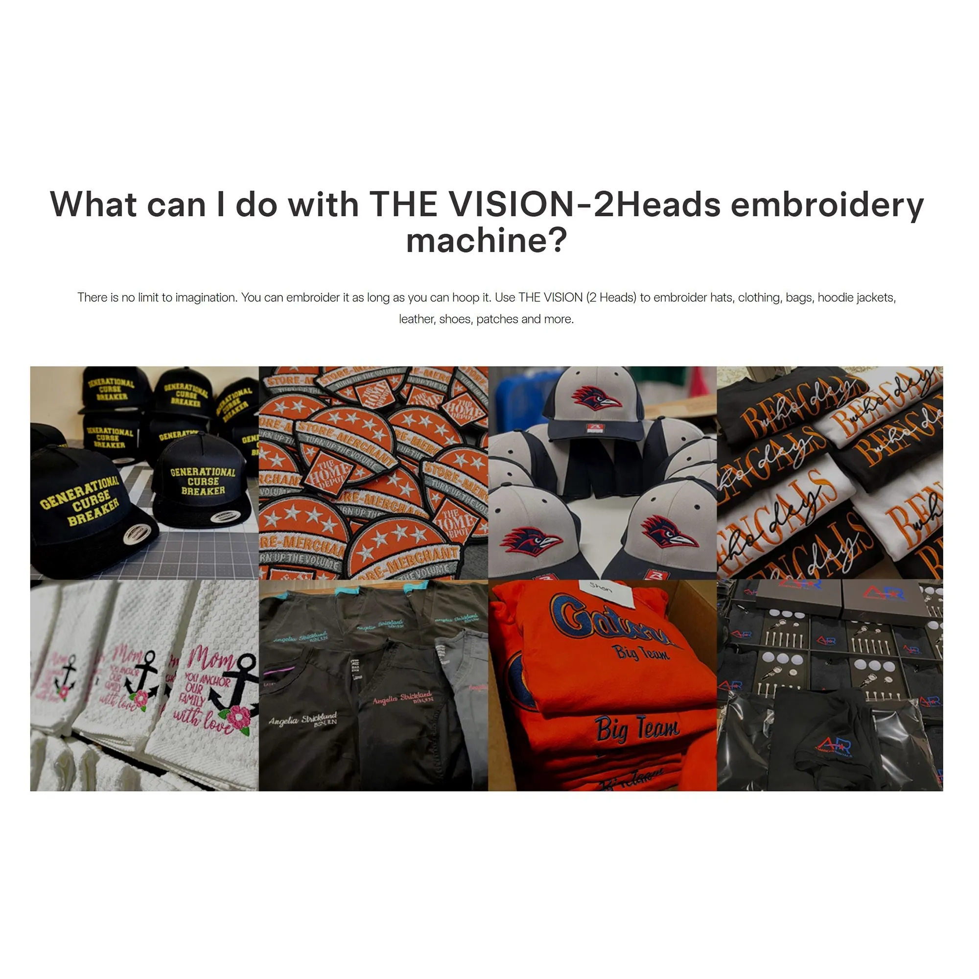 BAi VISION Two Head 15 Needle Embroidery Machine Bundle with Cap & Hat Hoops