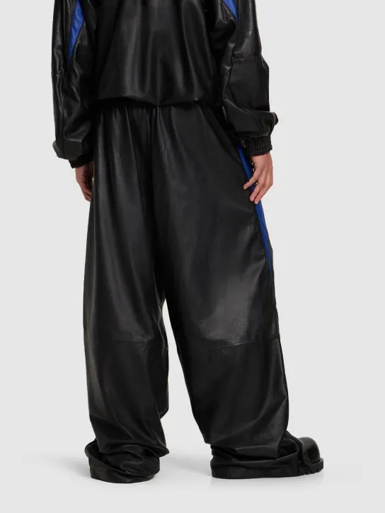 Balenciaga   Leather track pants 