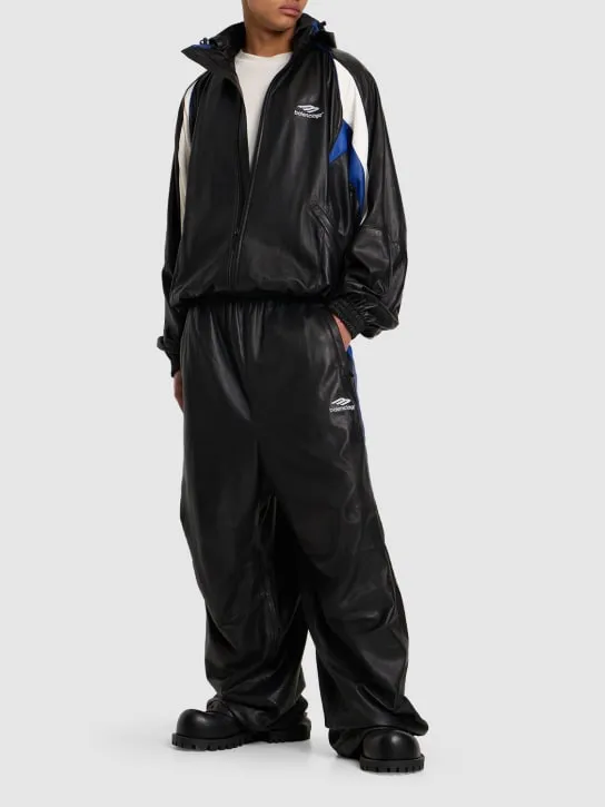 Balenciaga   Leather track pants 