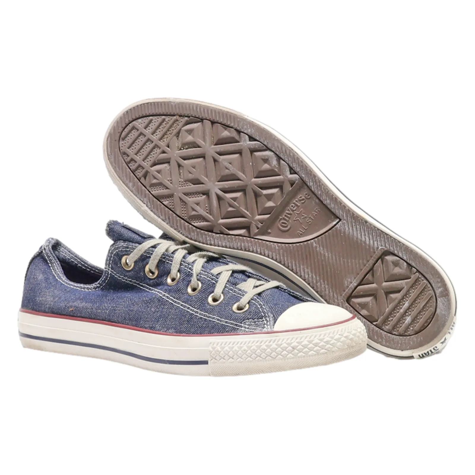 CONVERSE Low Top Trainers Blue Denim Womens UK 7.5