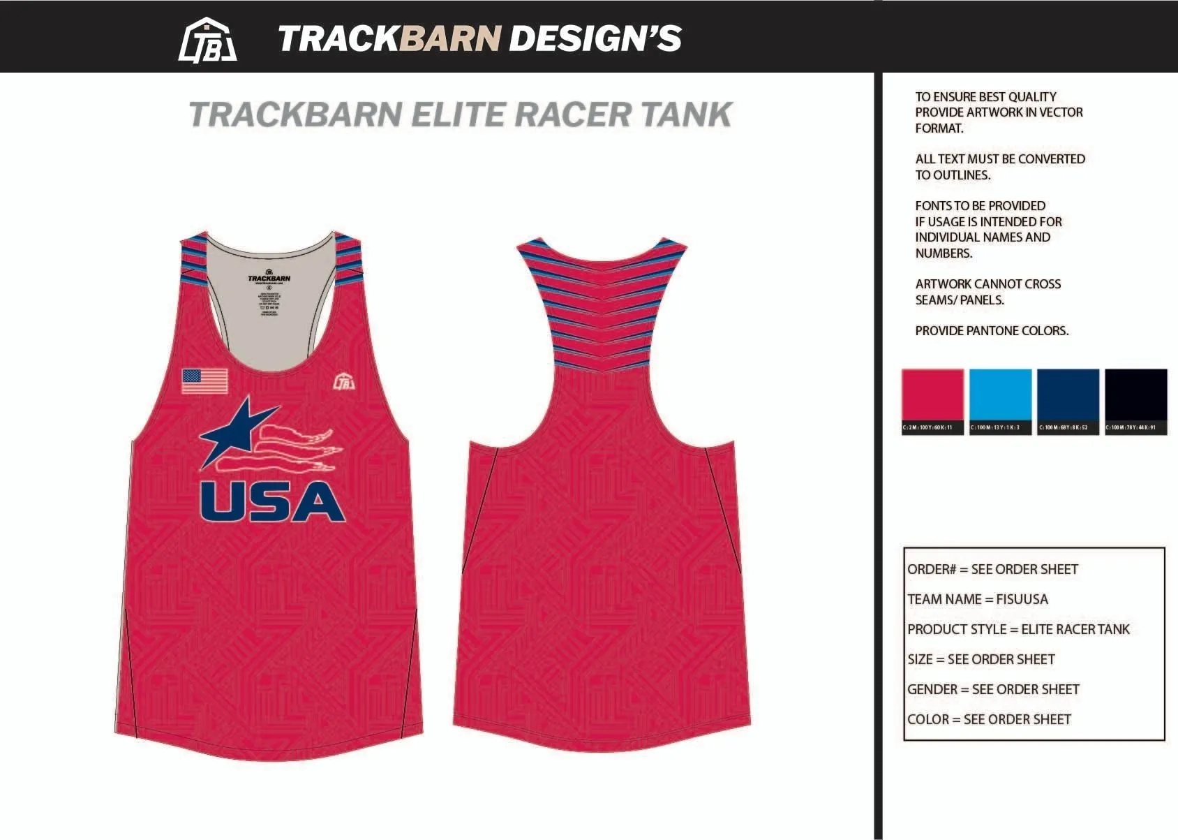 FISU-USA- Womens Track Singlet