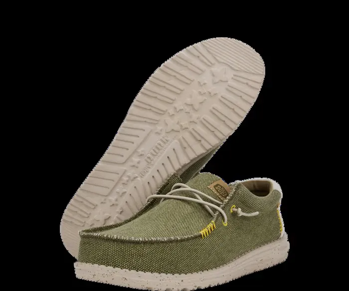 Hey Dude Men's Wally Coastline Jute Trainers Olive Green