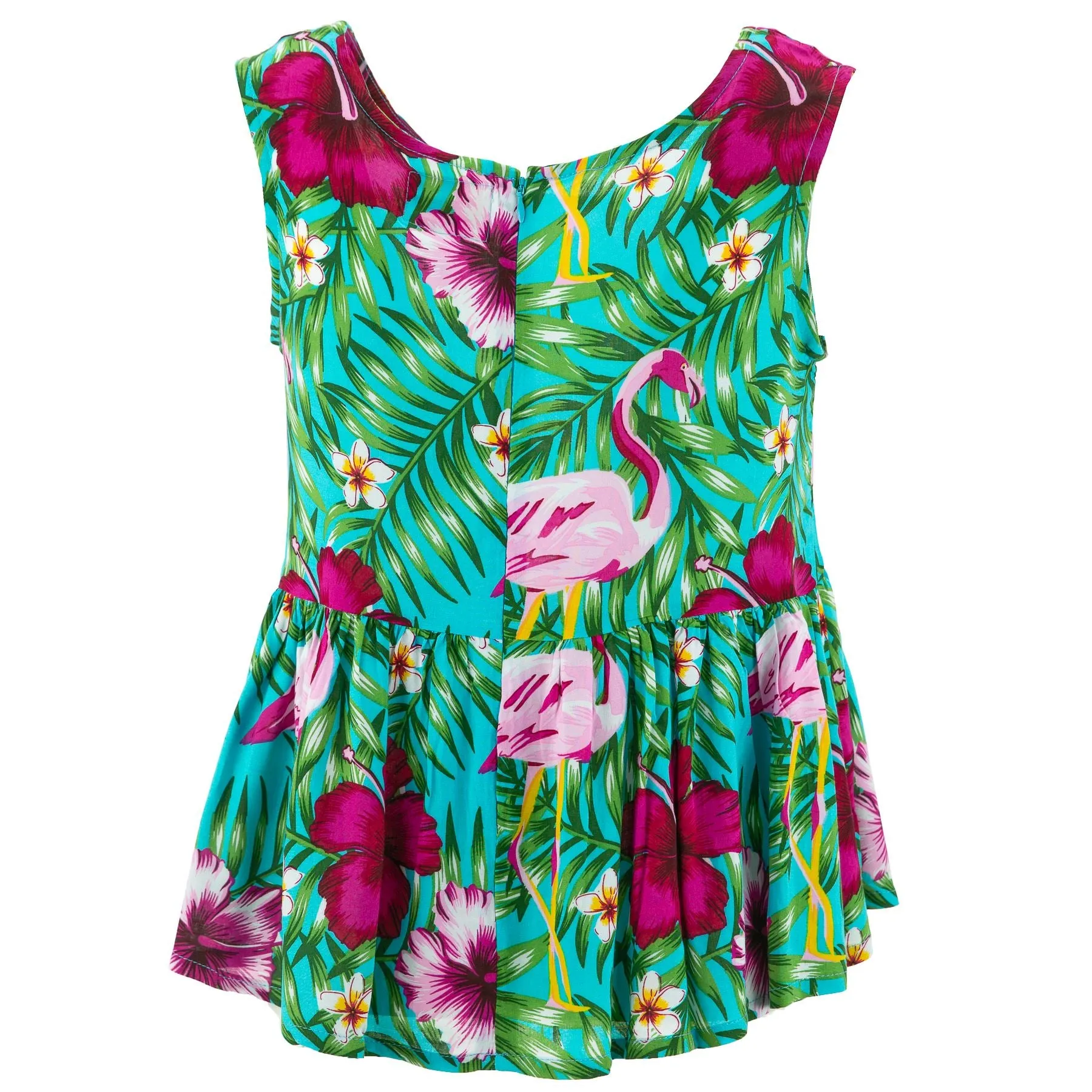 Ruched Box Top - Flamingo Beach
